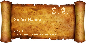 Dusán Nándor névjegykártya
